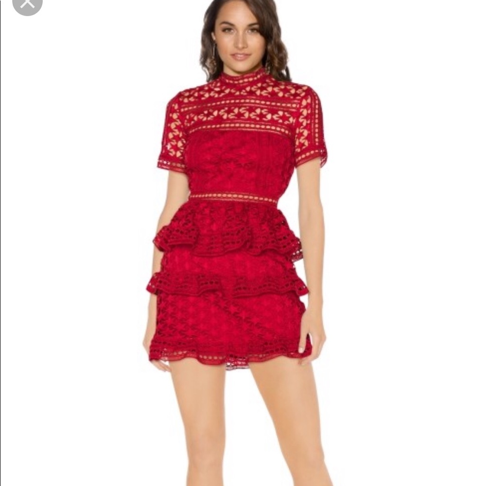 NEW Self Portrait Red Lace Dress WITH TAGS